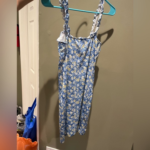 NWT Blue Floral Bodycon Ruffle Sun Dress Summer Spring SHEIN Vacation - Picture 6 of 12